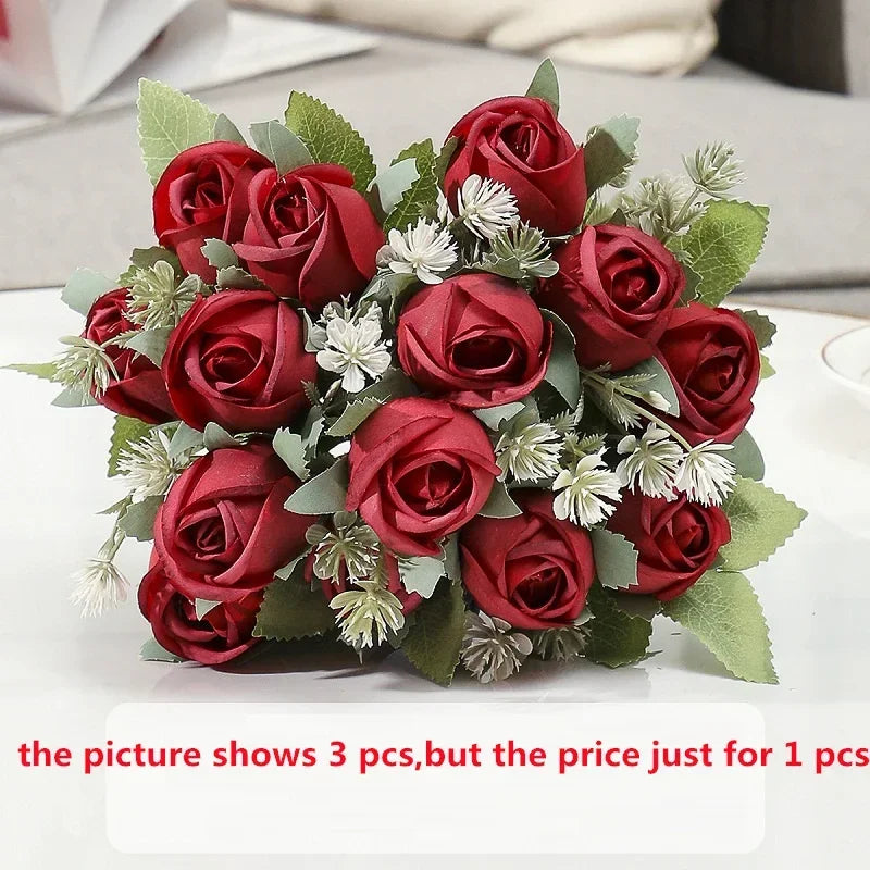 Artificial pink silk floral decoration for indoor and outdoor - Red Wine