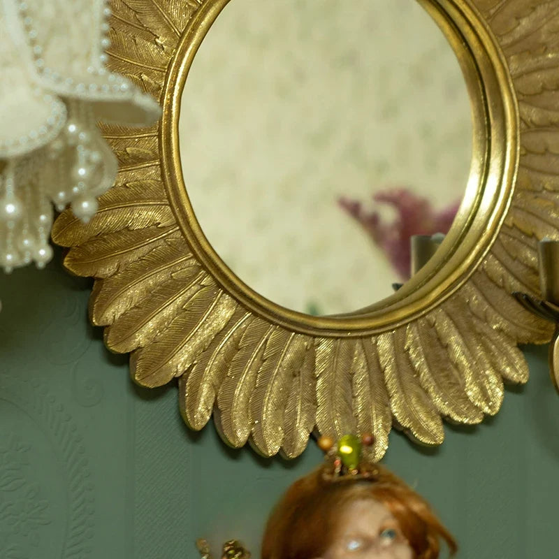 Retro style macrame decorative mirror for interior decoration - view 5