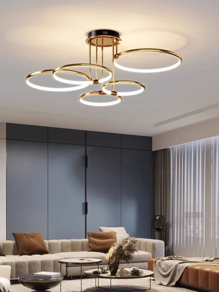 Modern decorative chandelier in ring for elegant interior - view 3