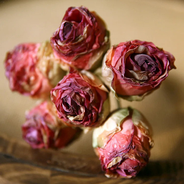Bouquet of artificial silk rose wines retro decorations for various spaces - Pink Rose