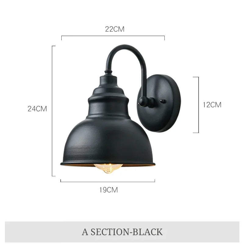 Waterproof wall sconce industrial style for outdoor garden and courtyard - No Bulb / C / 110 V