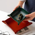 Multifunction leather storage tray for various objects