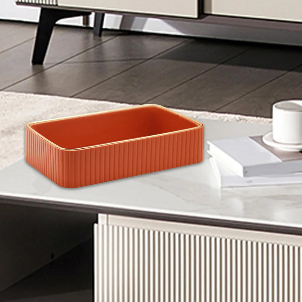 Multifunction leather organizer for office and home - Orange