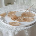 Set of artificial leaves ginkgo eucalyptus holly for floral decoration - Gold / 1 Piece