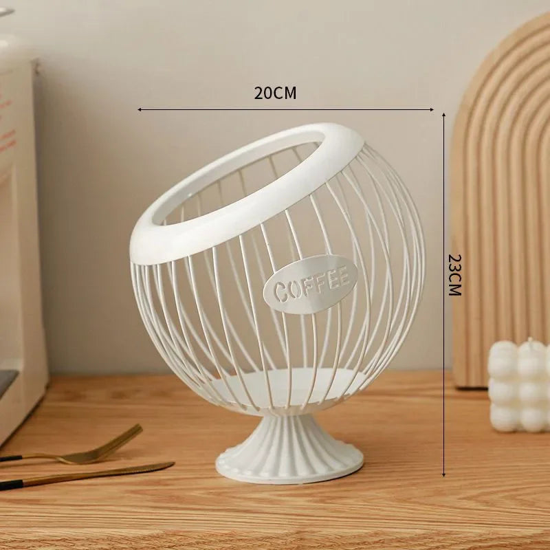 Elegant metal fruit basket for storage and decoration - The white