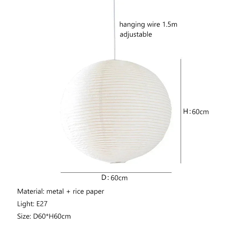 Japanese style rice paper art during light, lantern ball bedroom, living room, tea room, Zen lamp decoration during light - D60cm / 3 colors light