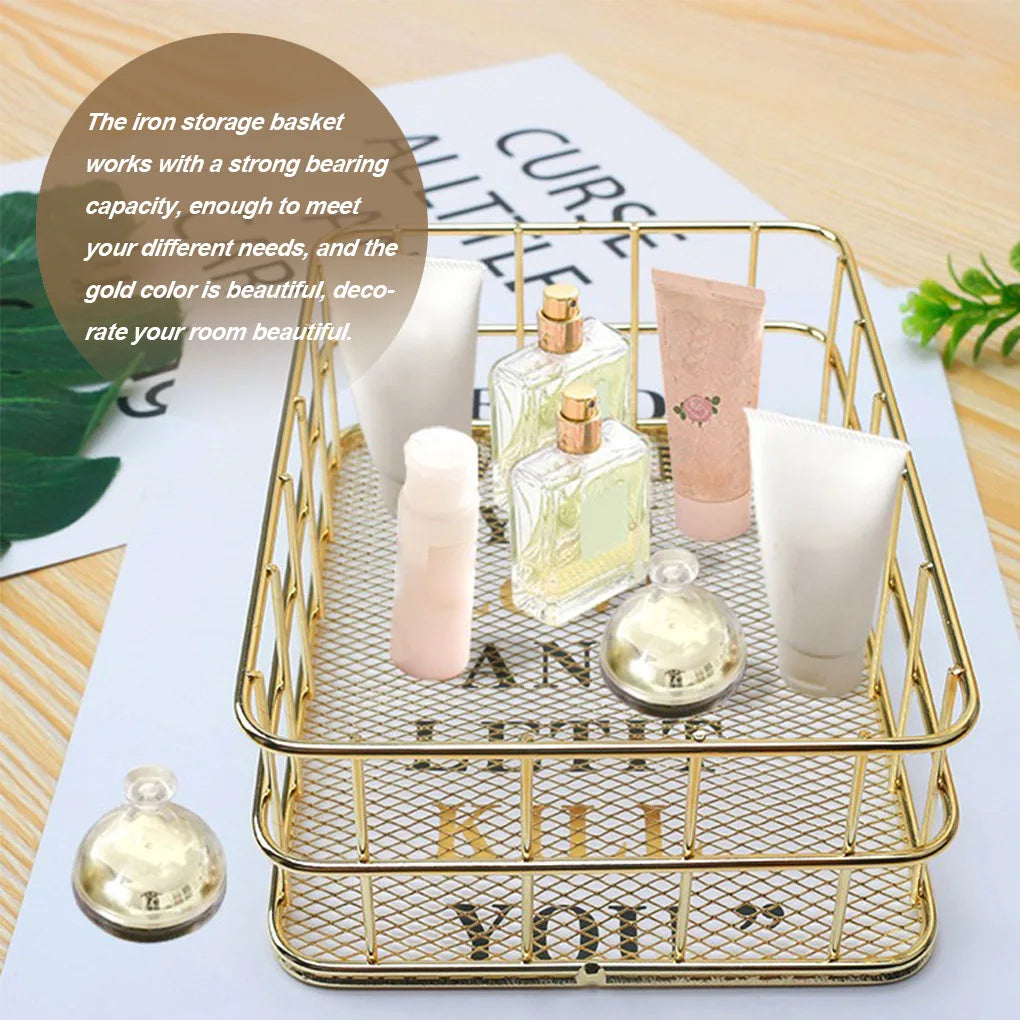 Metal makeup organizer for desktop and cosmetics - view 4