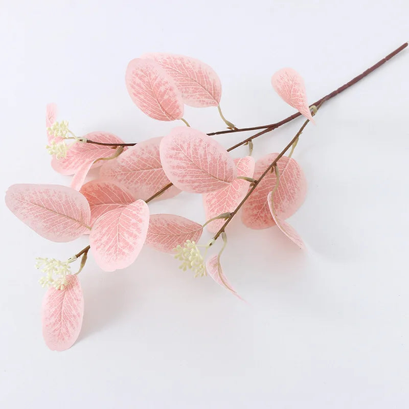 Eucalyptus artificial plants with fruit for modern decoration - Pink