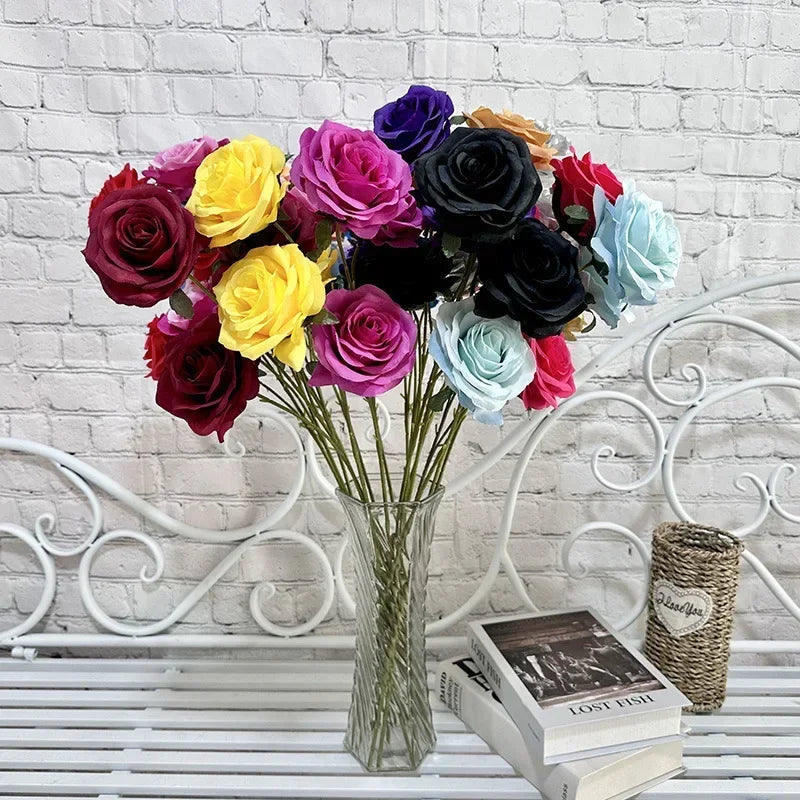 Artificial silk rose branches for elegant decoration - view 4