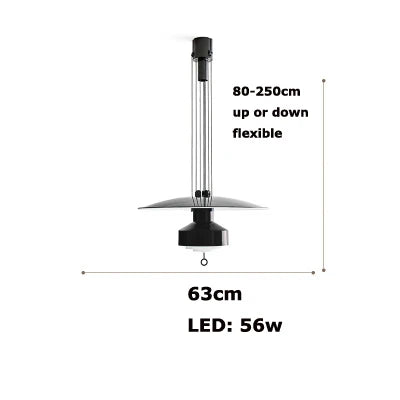 Minimalist Flexible LED Aluminum Chandelier, Lightweight Build - Warm light / 63cm black