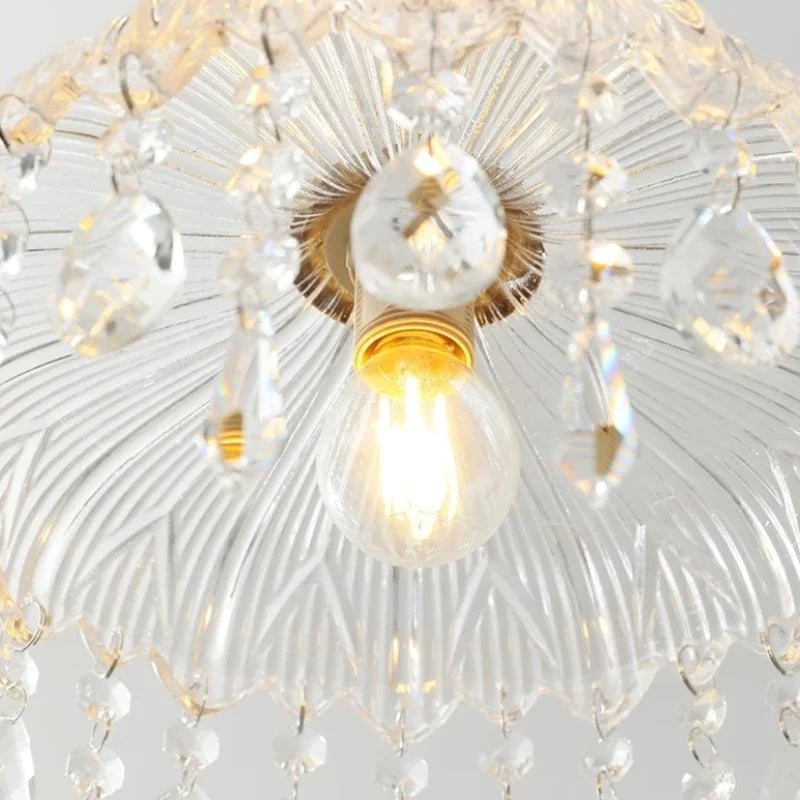 Vintage chandelier in crystal led elegant floral design - view 6