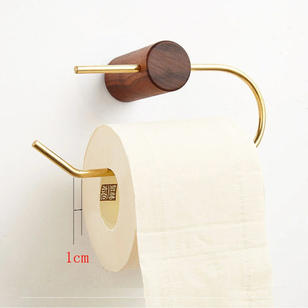 Wall toilet paper holder in wood with practical storage - view 5