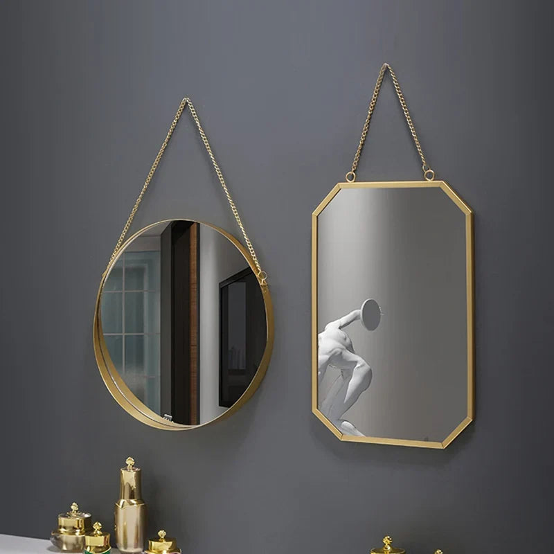 Creative round wall mirror for interior decoration and makeup - view 2