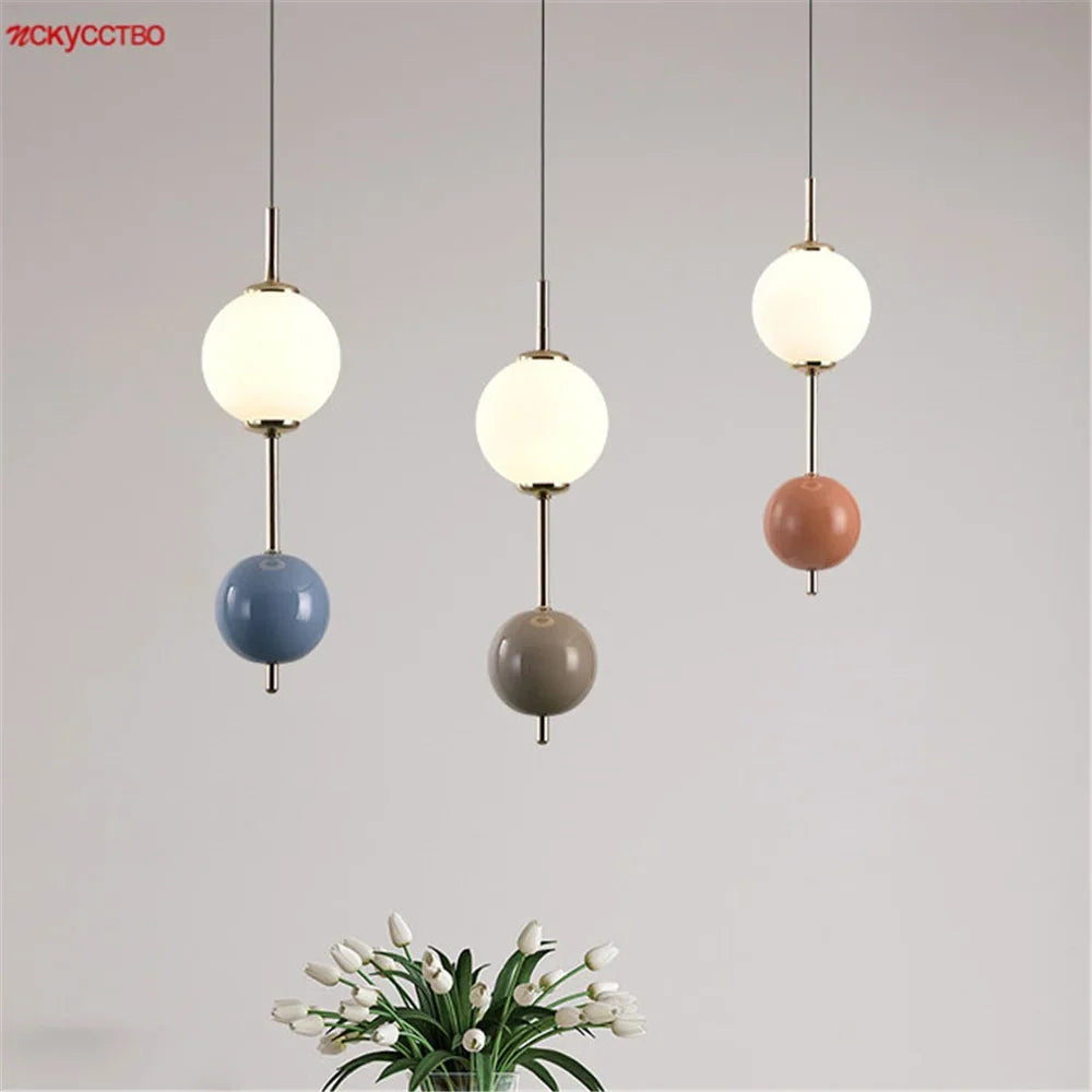 Minimalist led pendant light in the shape of a gourd for interior decoration