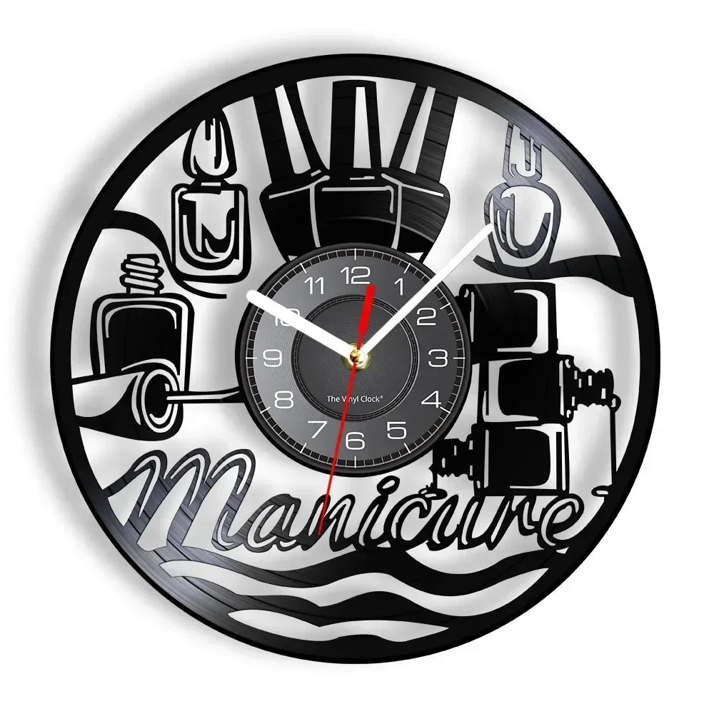 Vinyl wall clock for manicure and beauty salon - No LED1