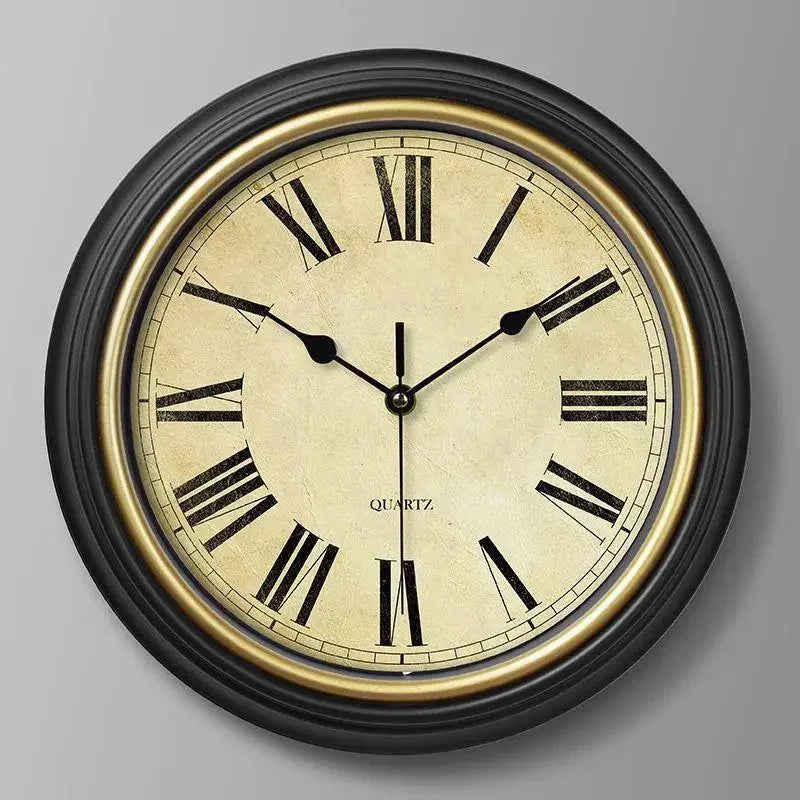 Silent Nordic retro wall clock for elegant interior - Style1 / 12 inches