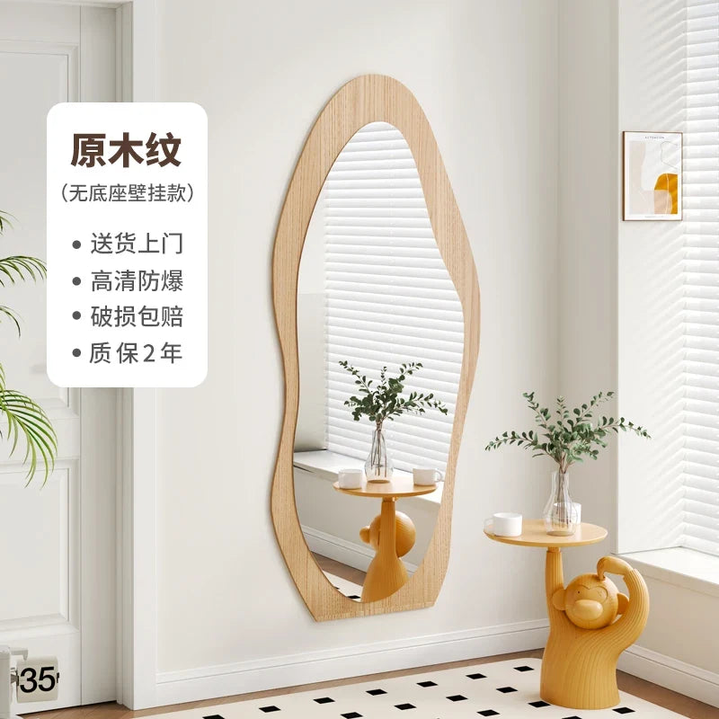 Minimalist decorative mirror in wood for aesthetic interior - 120 40cm 2