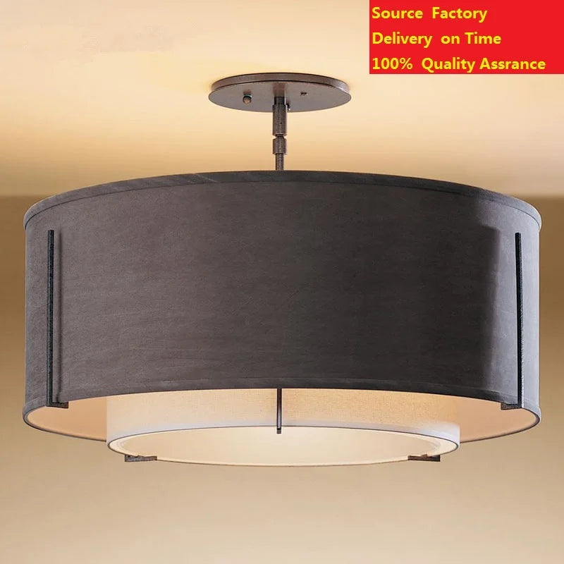 Chinese led ceiling lamp in soft decorative fabric - view 4