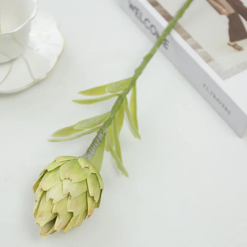 Set of 4 artificial artichokes for garden decoration and balcony - White
