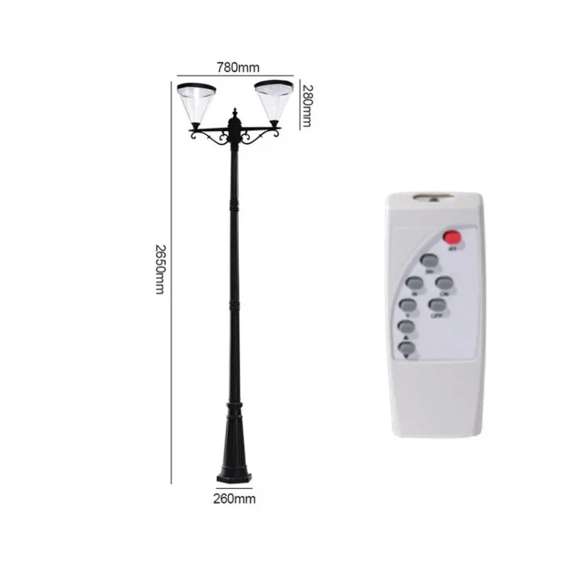 LED solar lamp for outdoor lighting garden and road - 4-265 cm / Warm Light