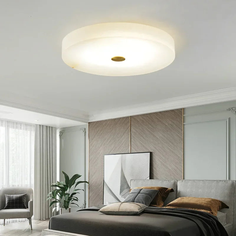 Lightweight and luxurious natural marble ceiling lamp