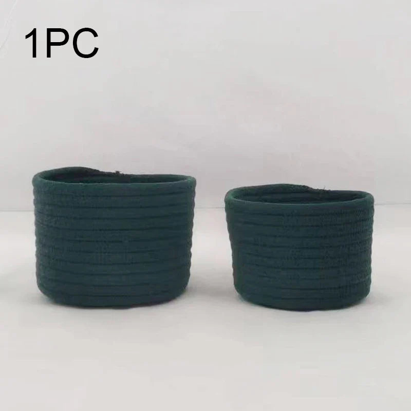 Cotton rope storage baskets for toys and other objects - Blackish Green / L