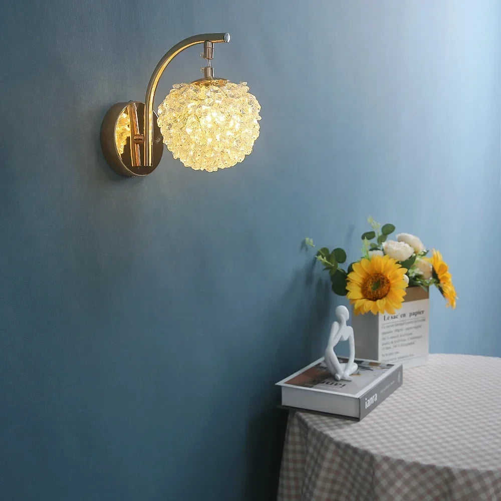 Nordic wall sconce design in decorative crystal ball - view 3