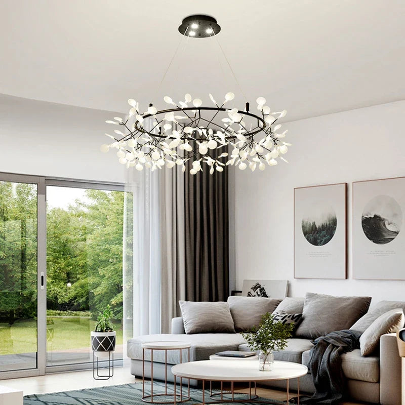 Creative LED chandelier in stainless steel and acrylic for interior decoration