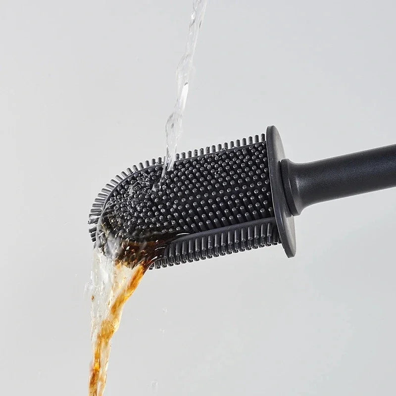 Luxury metal and plastic toilet brush with removable support - view 4