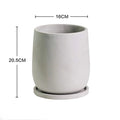 Creative Nordic simple Flowerpot Concrete Silicone Mold green plant Gardening Cement    round flowerpot  silicone mold - light yellow