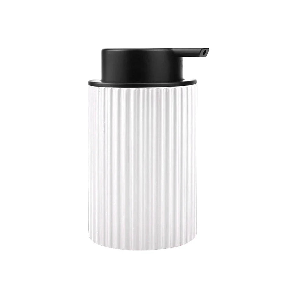 Hand Foaming Dispenser Bottle Durable Plastic Container for Foaming Facial Cleanser, Hand Soap, Shampoo, Shower Gel, Soap Bottle - white with black