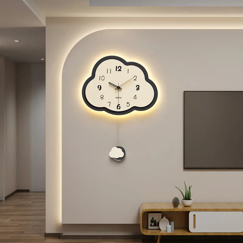 Creative retro cloud clock simple and light decoration
