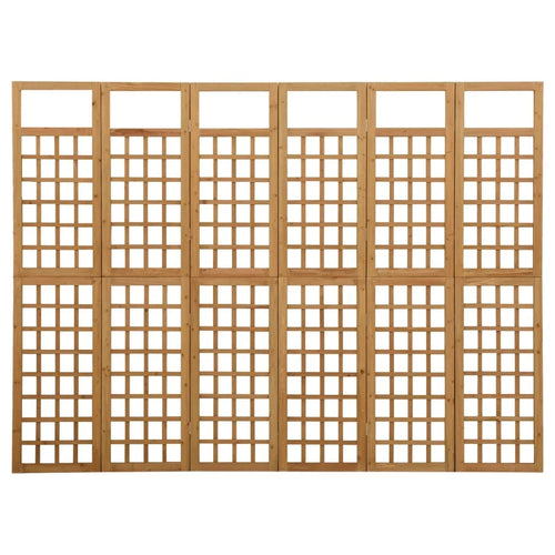 6-Panel Pine Wood Room Divider, 95.5x71 In - view 2
