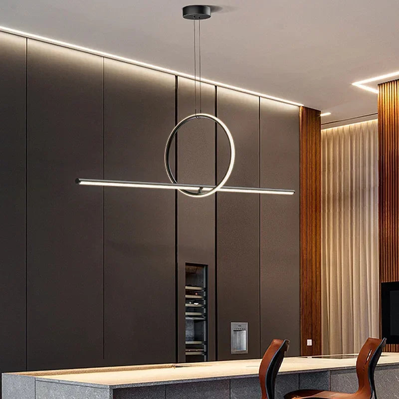 Modern minimalist led pendant light with remote control for indoors - view 2