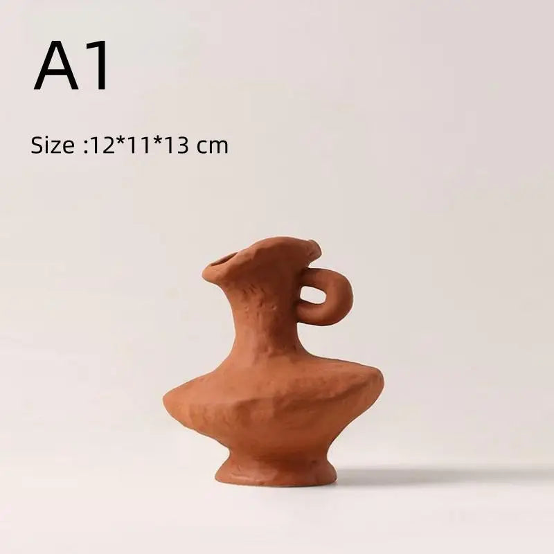 Hydroponics Nordic Style Simple Flower Pot, Ceramic White Vases, Table Accessories, Bathroom Aesthetic Room Decoration - A1