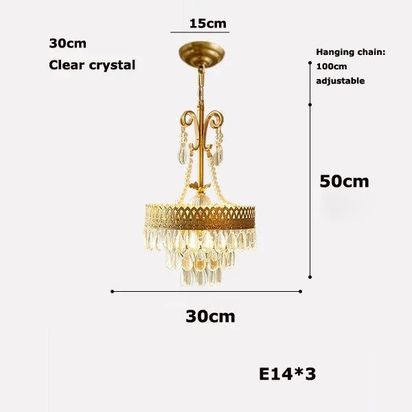 Crystal led chandelier in tear shape for interior decoration - Neutral light / 30cm clear