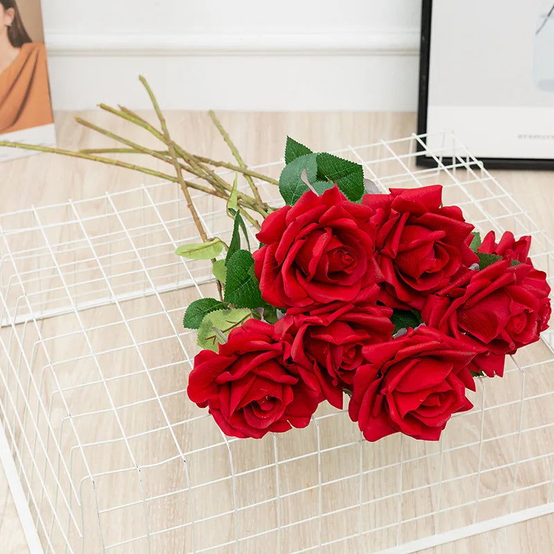 Realistic artificial rose branch for decoration and photography - view 5