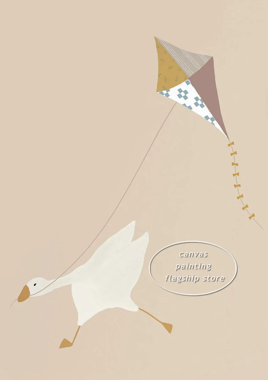 Cute Goose Canvas Poster for Kids' Rooms and Nursery, Design 9 - 20X30cm Unframed / 9