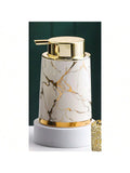 400ml Light Luxury Ceramic Marble Texture Refillable Press Mousse Foaming Soap Dispenser For Bottling, Filling Facial Cleanser - white