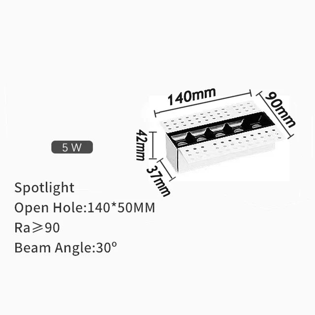 LED spot built-in magnetic modern linear lighting inside - 5Heads spotlight / 4000k Natural White / Dimmable
