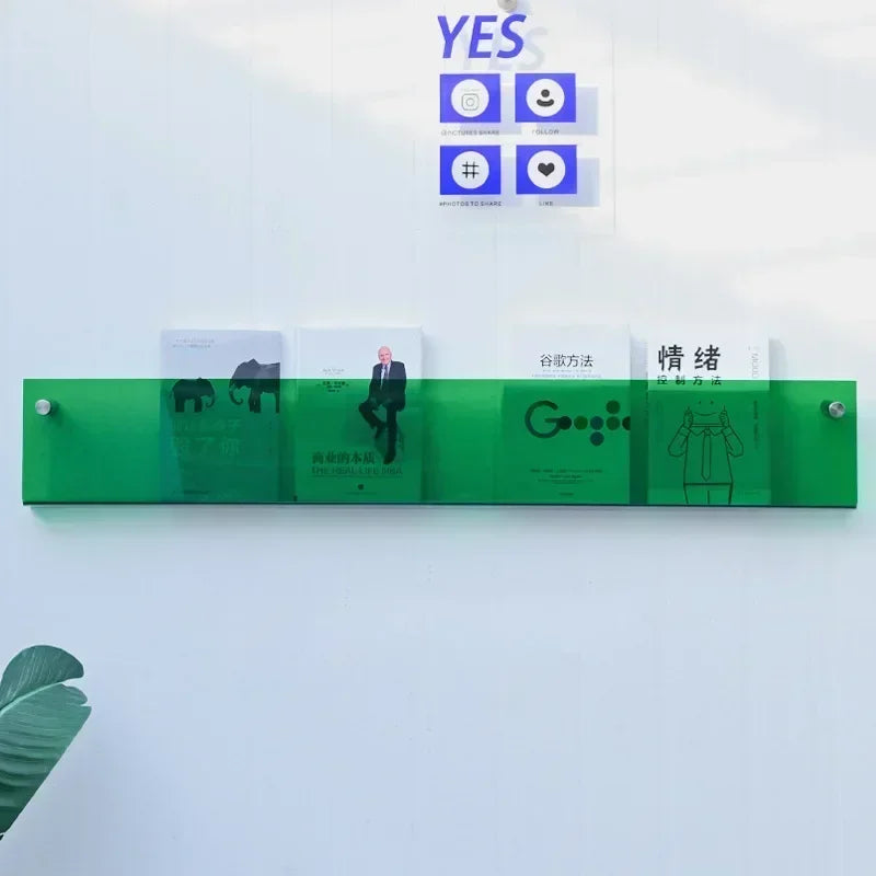Transparent acrylic wall shelf for various storage - Green 40cm