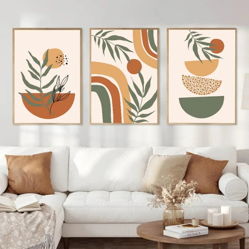 Set of 3 Abstract Wall Art Posters, Modern Fresh Design - view 5