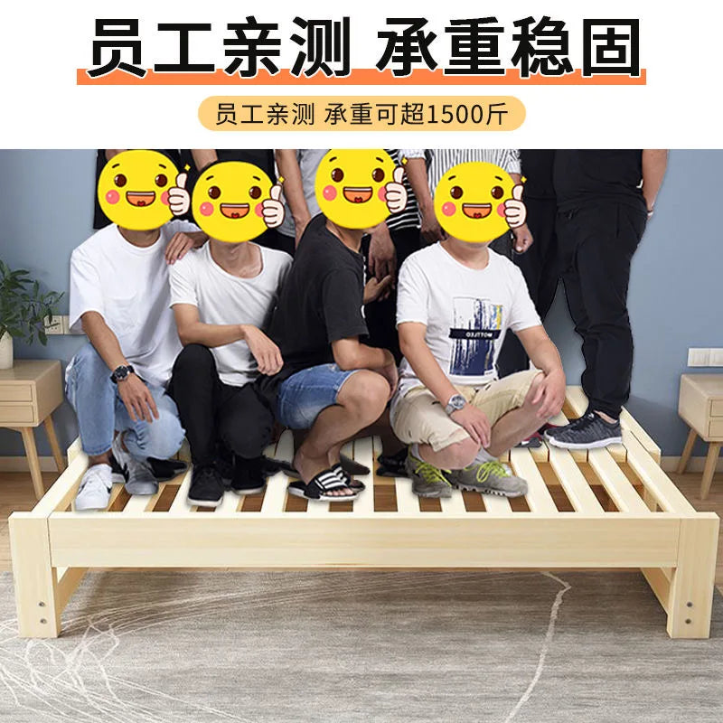 Customized: Fold-out sofa bed, dual-purpose all-solid wood, small apartment, telescopic bed, pull-out bed, push-pull bed, foldab - view 2