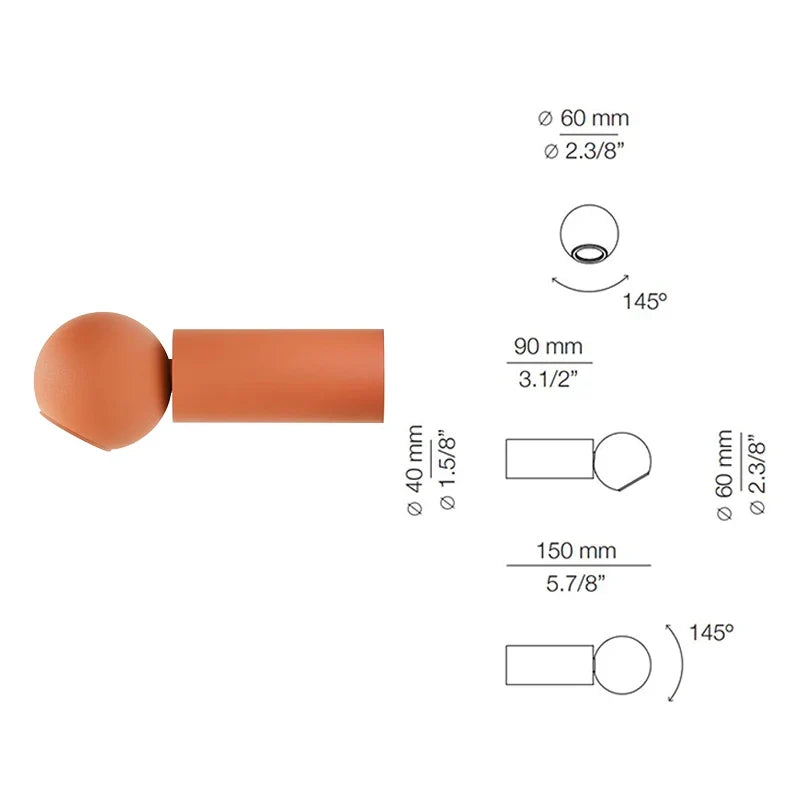 Modern wall sconce minimalist for elegant interior decoration - Warm White (2700-3500K) / Orange-B3