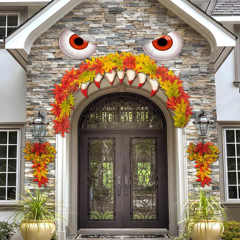 Artificial maple mural plants in autumn for festive decorations - view 3