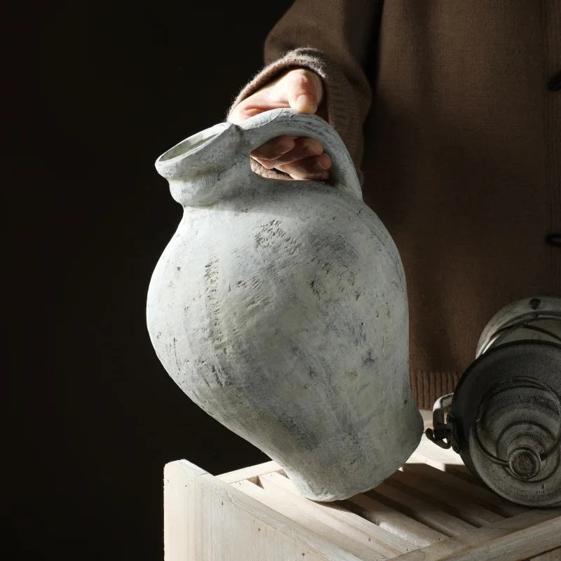 Ceramic vase retro handmade for decorative dried flowers - view 3