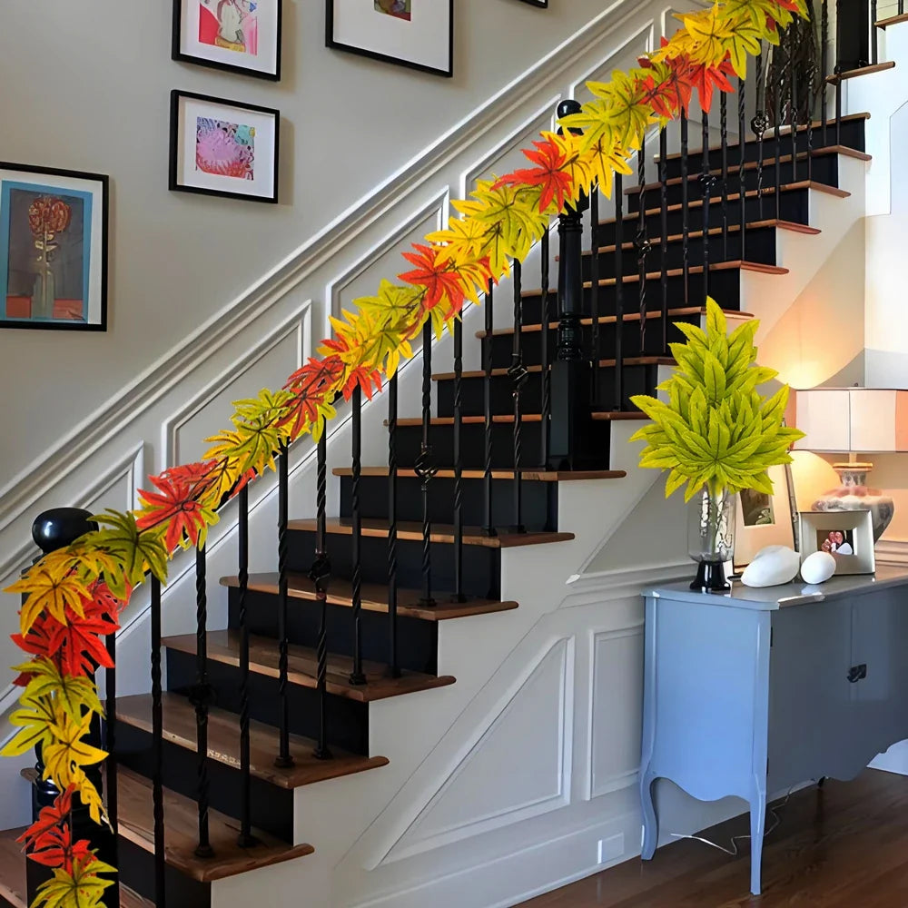 Artificial maple mural plants in autumn for festive decorations - view 4