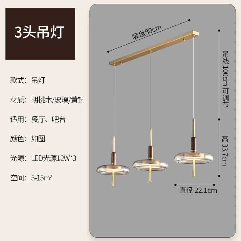 Modern glass pendant light with decorative led lighting - B