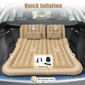 Inflatable Suv Car Mattress With Air Pump, Car Rear Seat Sleep Bed, Travel Tent (Beige)