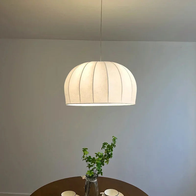 Wabi-sabi Nordic pendant light in decorative silk cocoon